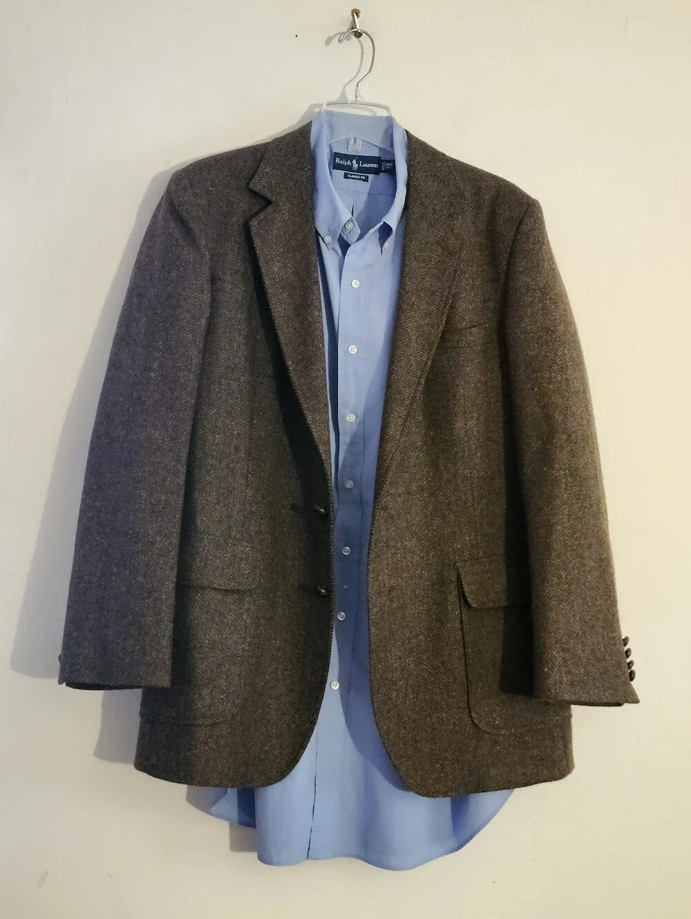 Vintage Imperial by Haggar Herringbone Wool Sport Coat Blazer Size :42L